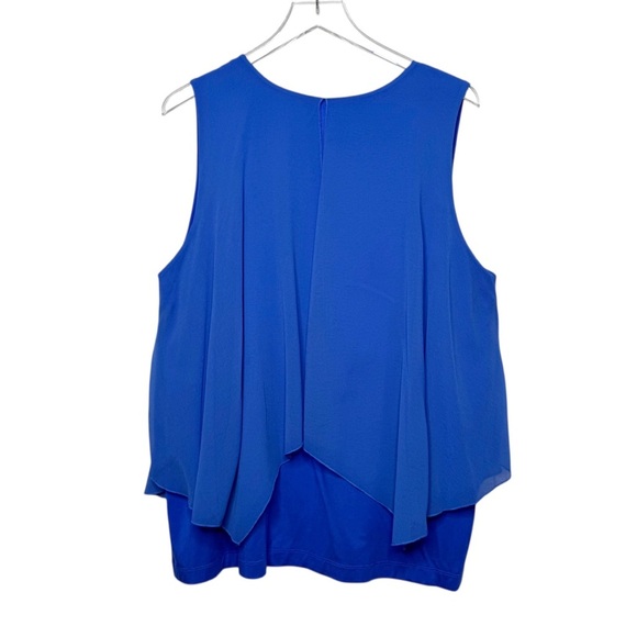 Soft Surroundings Cobalt Blue Flutter Front Women’s Sleeveless Blouse Sz XL - Picture 7 of 10